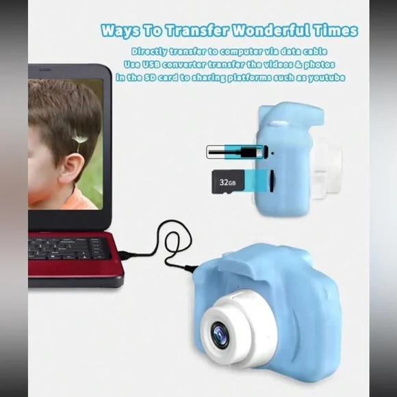 ☀️ Kid Friendly Portable Mini Digital Camera - in Blue - Picture 3 of 7